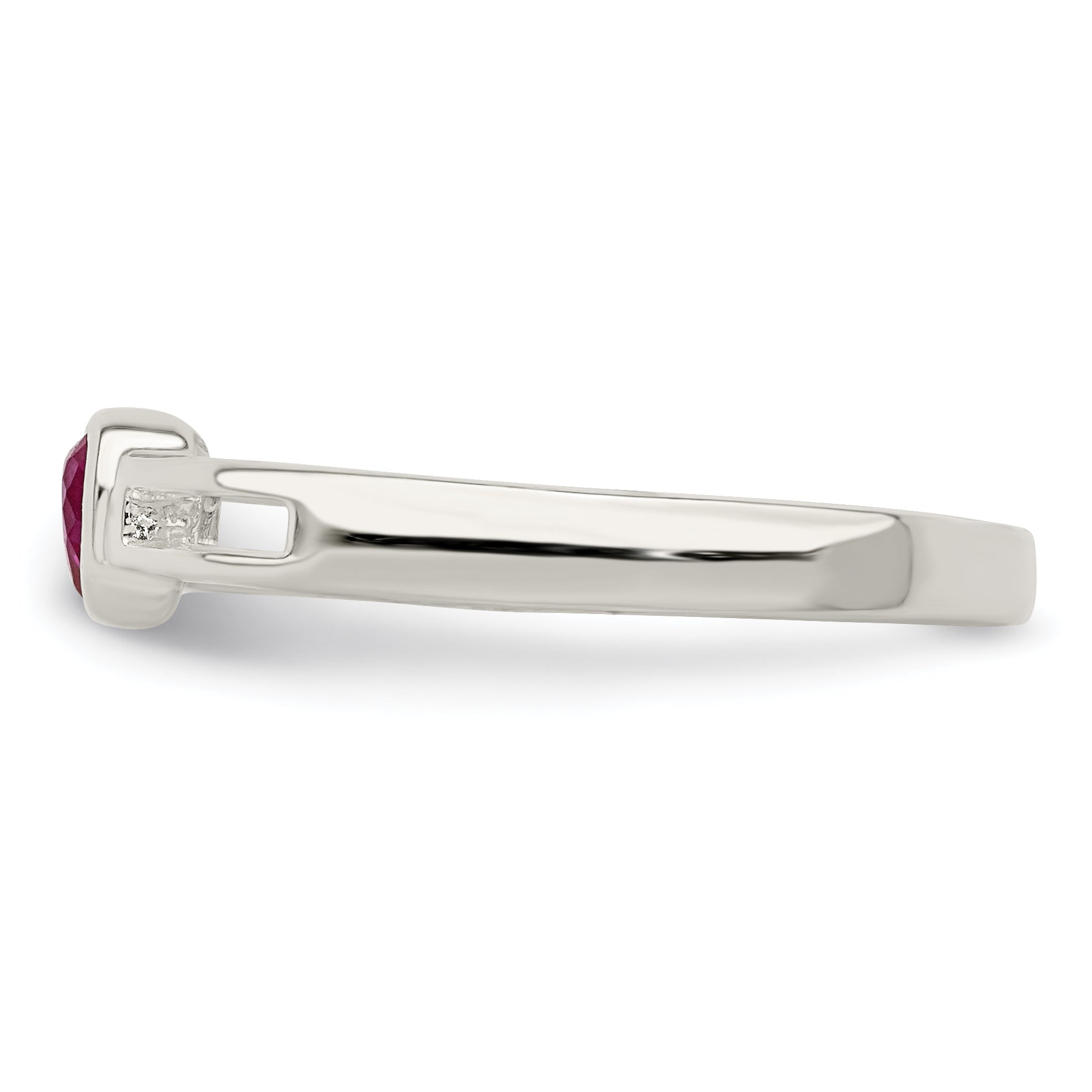 Sterlingsilber Rot Zirkonia Herz Ring