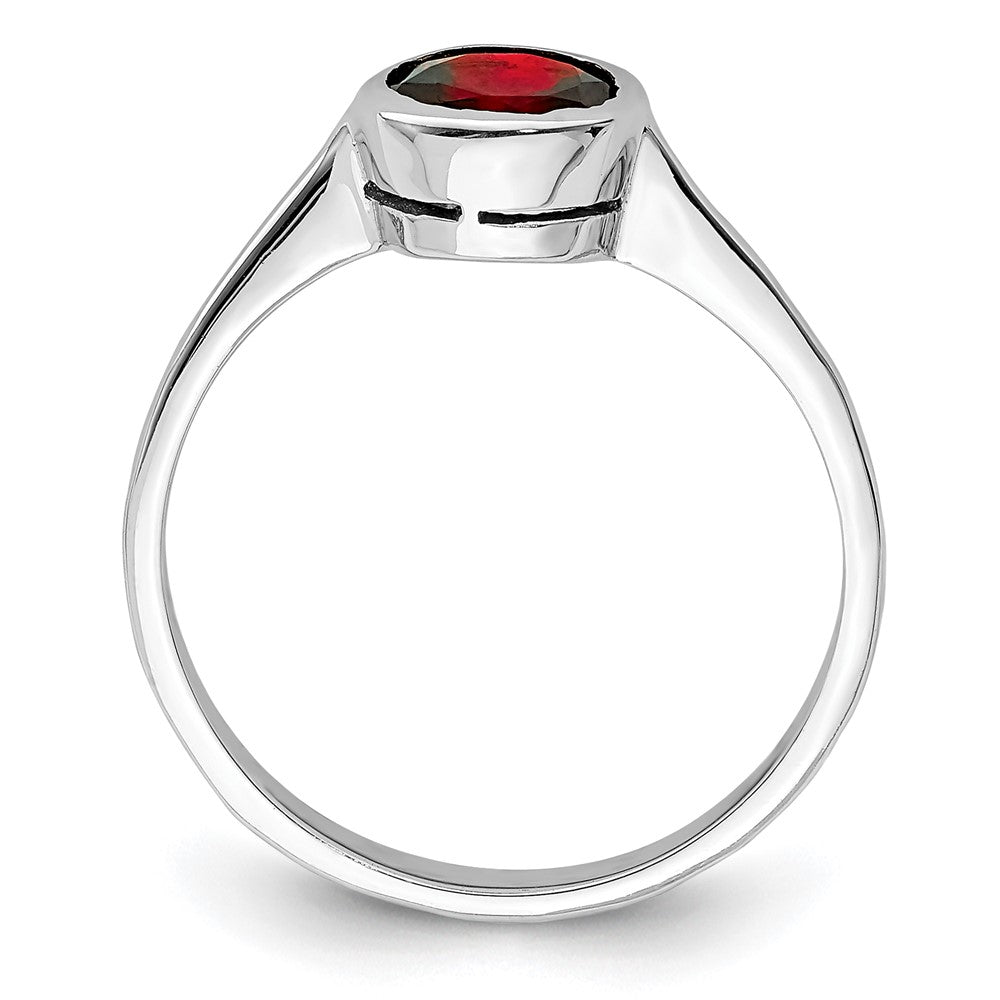 Sterlingsilber Rhodiniert Granat Ring