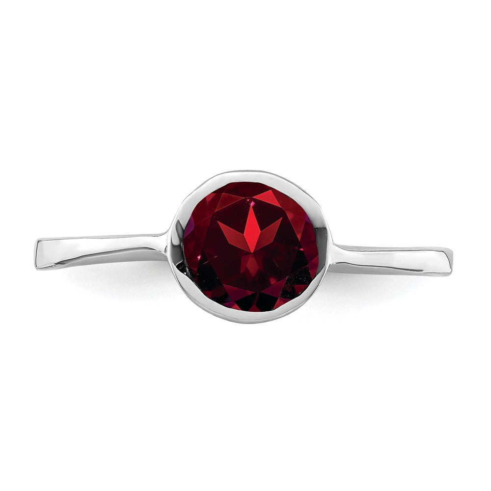Sterlingsilber Rhodiniert Granat Ring