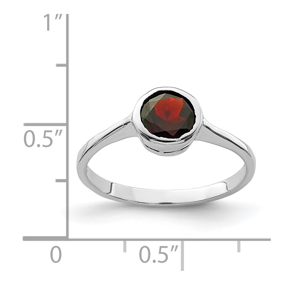 Sterlingsilber Rhodiniert Granat Ring