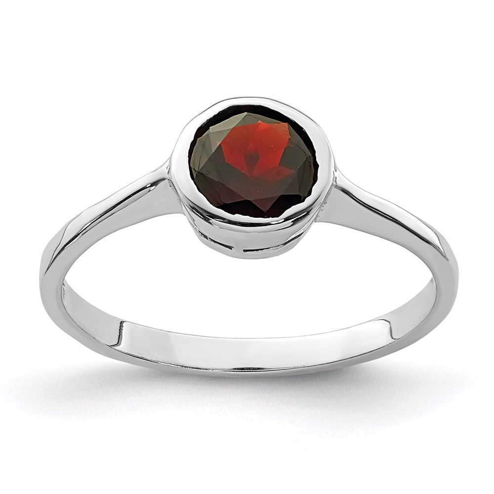 Sterlingsilber Rhodiniert Granat Ring