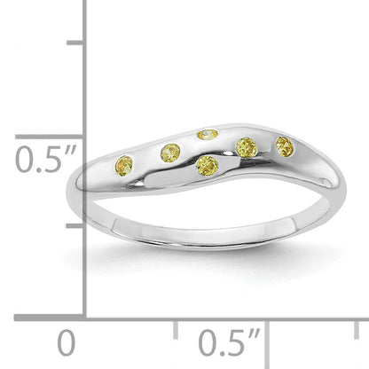 Sterlingsilber Gelb Zirkonia Ring