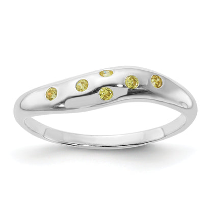 Sterlingsilber Gelb Zirkonia Ring