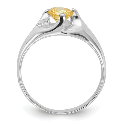 Sterlingsilber Gelb Rund Zirkonia Ring