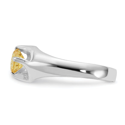 Sterlingsilber Gelb Rund Zirkonia Ring