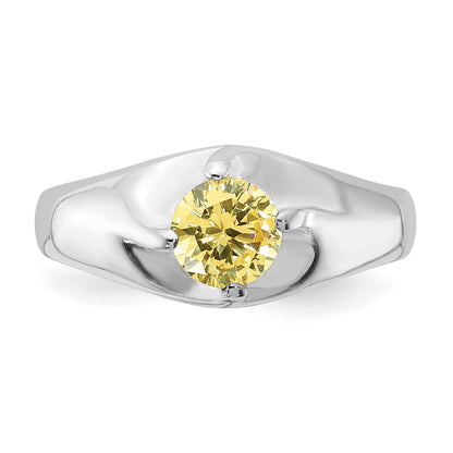 Sterlingsilber Gelb Rund Zirkonia Ring