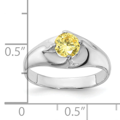 Sterlingsilber Gelb Rund Zirkonia Ring