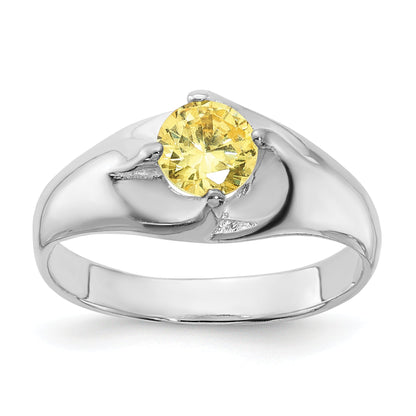 Sterlingsilber Gelb Rund Zirkonia Ring