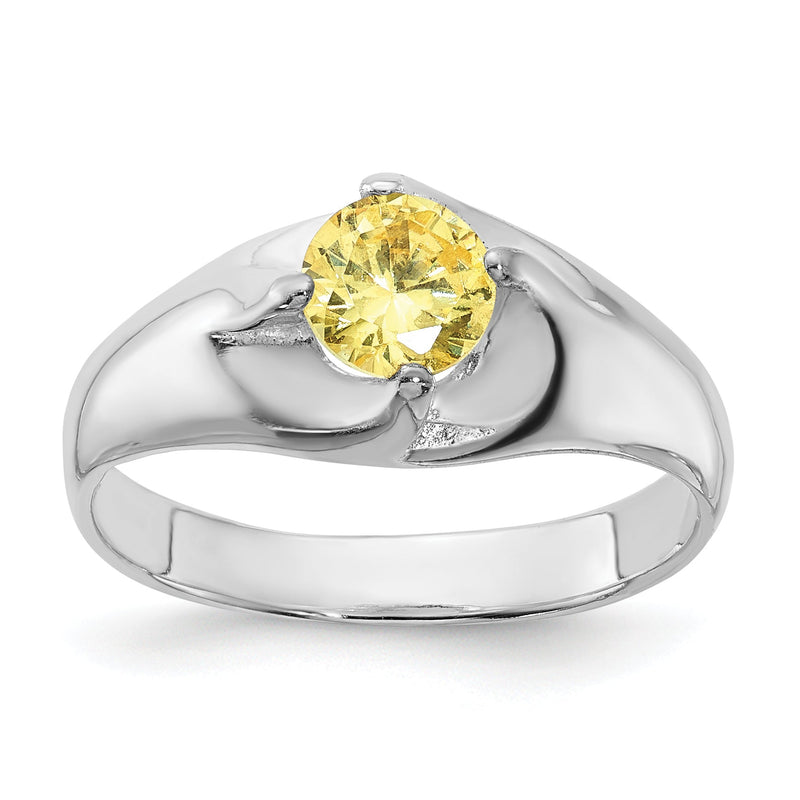 Sterlingsilber Gelb Rund Zirkonia Ring