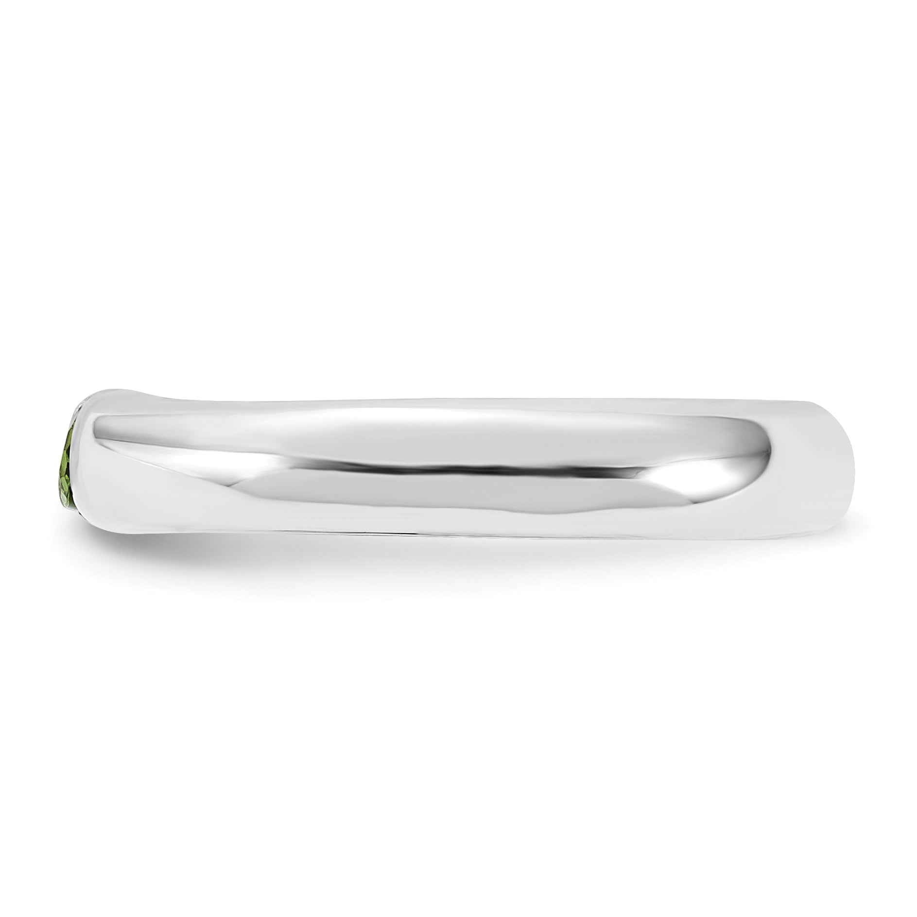 Sterlingsilber Lime Grün Oval Zirkonia Halb Zargenfassung Ring