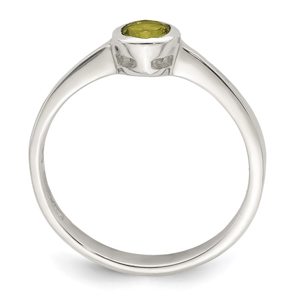 Sterlingsilber Lime Grün Rund Zargenfassung Zirkonia Ring
