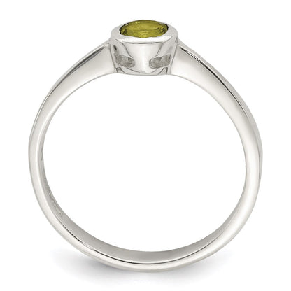 Sterlingsilber Lime Grün Rund Zargenfassung Zirkonia Ring
