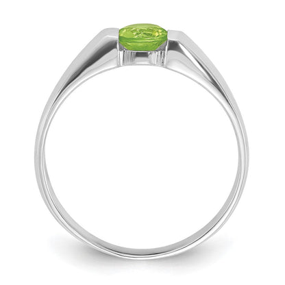 Sterlingsilber Lime Grün Rund Zirkonia Ring (size 7 Nur)