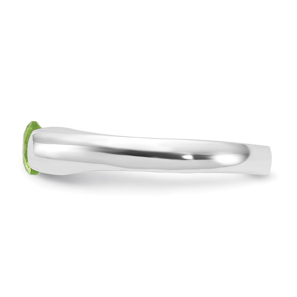 Sterlingsilber Lime Grün Rund Zirkonia Ring (size 7 Nur)