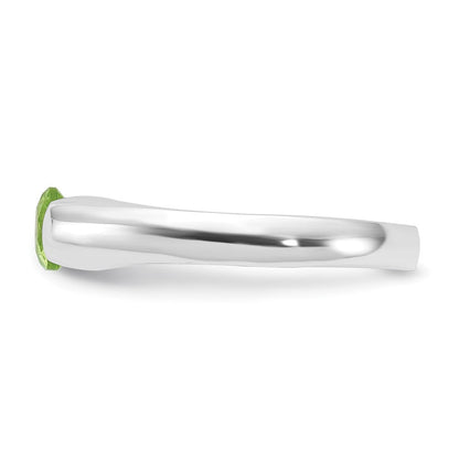 Sterlingsilber Lime Grün Rund Zirkonia Ring (size 7 Nur)