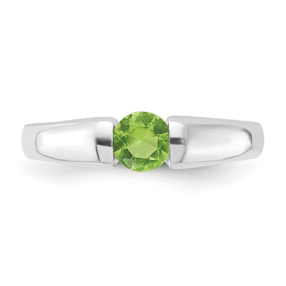 Sterlingsilber Lime Grün Rund Zirkonia Ring (size 7 Nur)