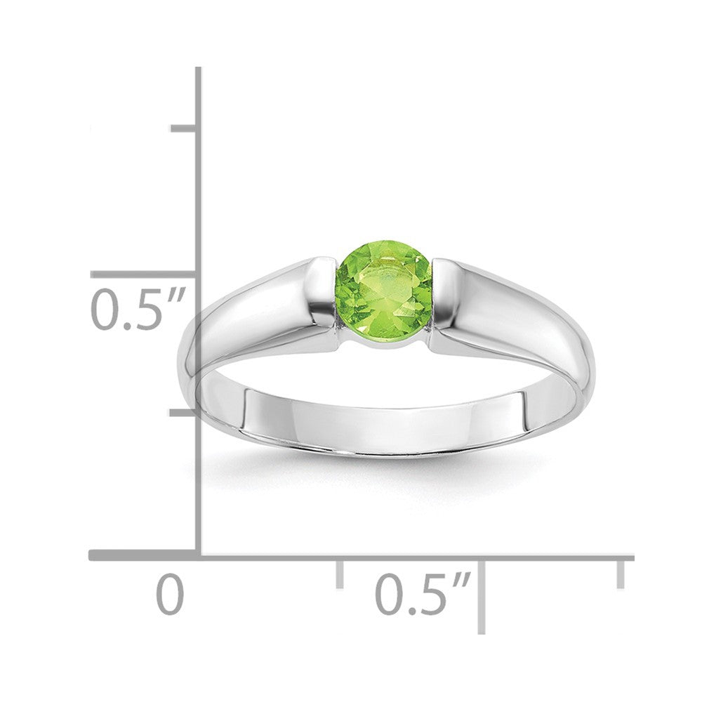 Sterlingsilber Lime Grün Rund Zirkonia Ring (size 7 Nur)