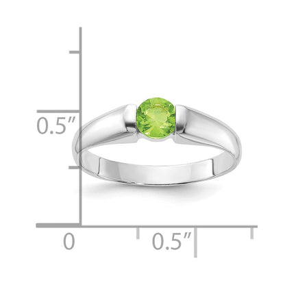 Sterlingsilber Lime Grün Rund Zirkonia Ring (size 7 Nur)