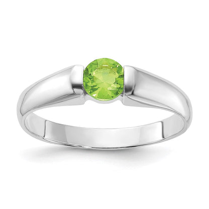 Sterlingsilber Lime Grün Rund Zirkonia Ring (size 7 Nur)