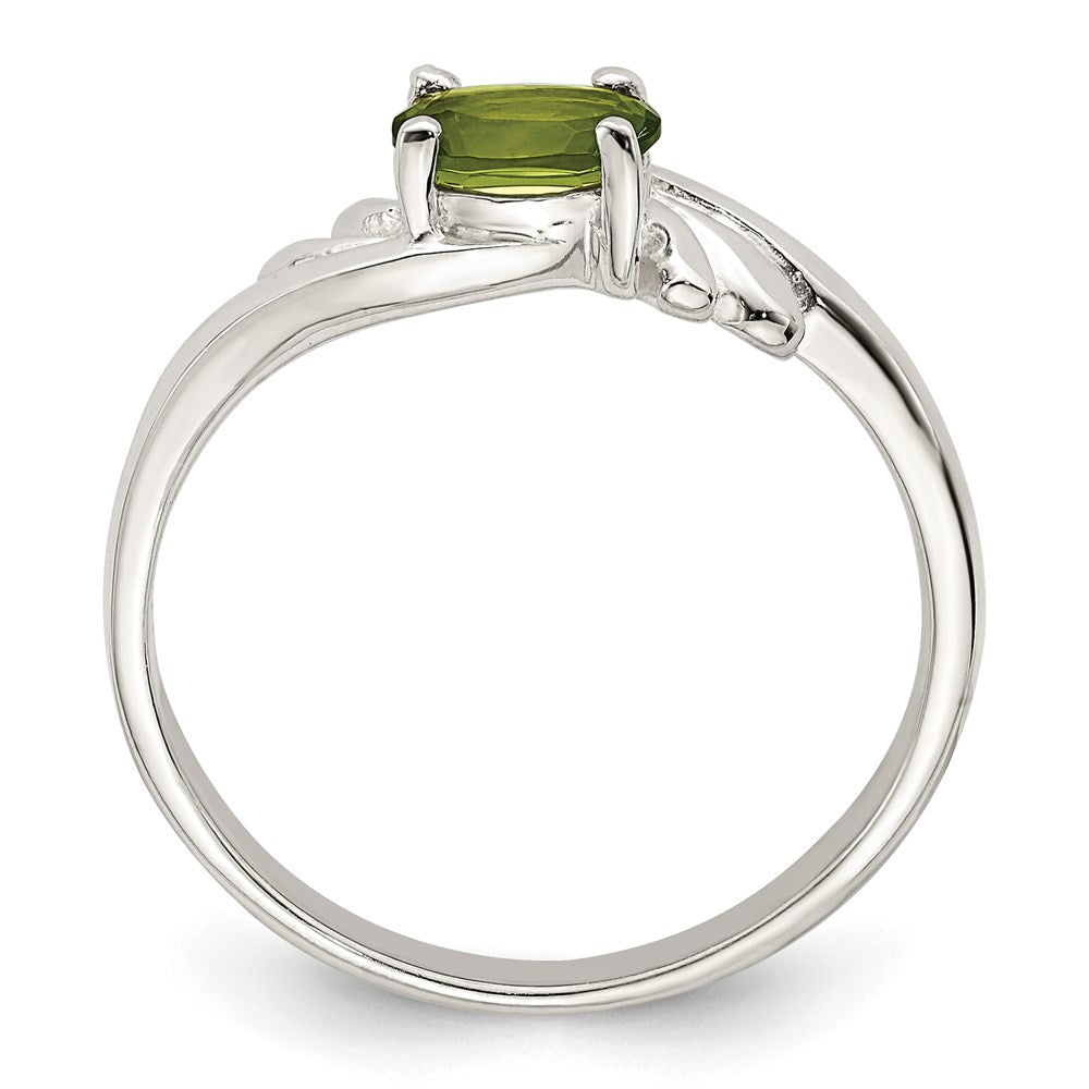 Sterlingsilber Lime Grün Oval Zirkonia Ring