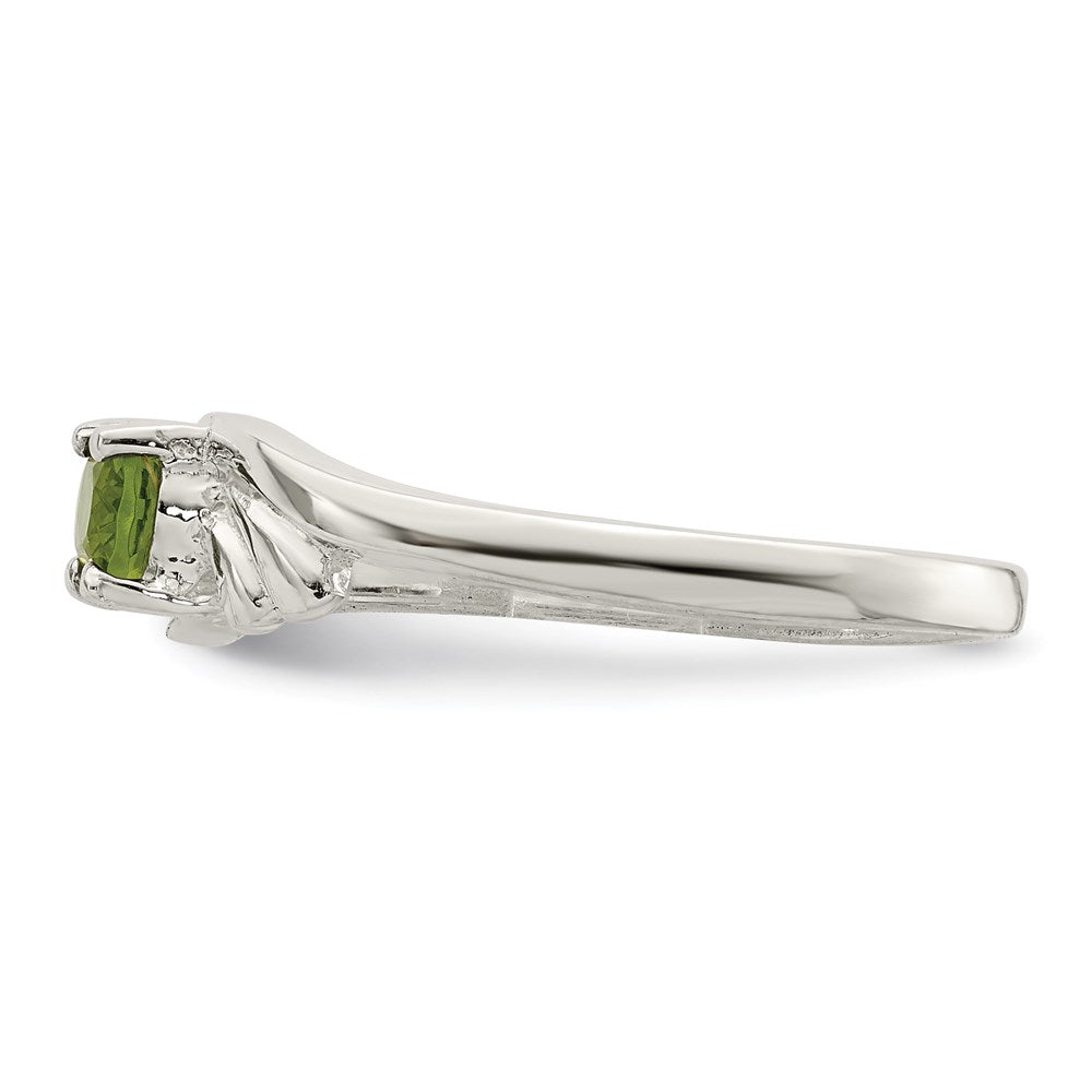Sterlingsilber Lime Grün Oval Zirkonia Ring