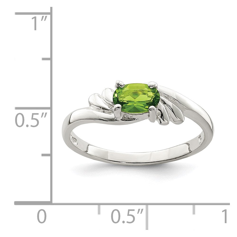 Sterlingsilber Lime Grün Oval Zirkonia Ring