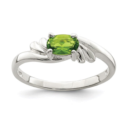 Sterlingsilber Lime Grün Oval Zirkonia Ring