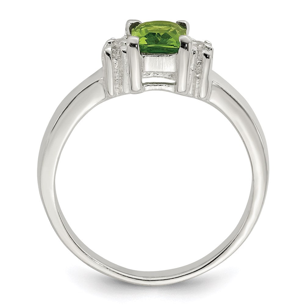Sterlingsilber Lime Grün & Weiß Zirkonia Ring