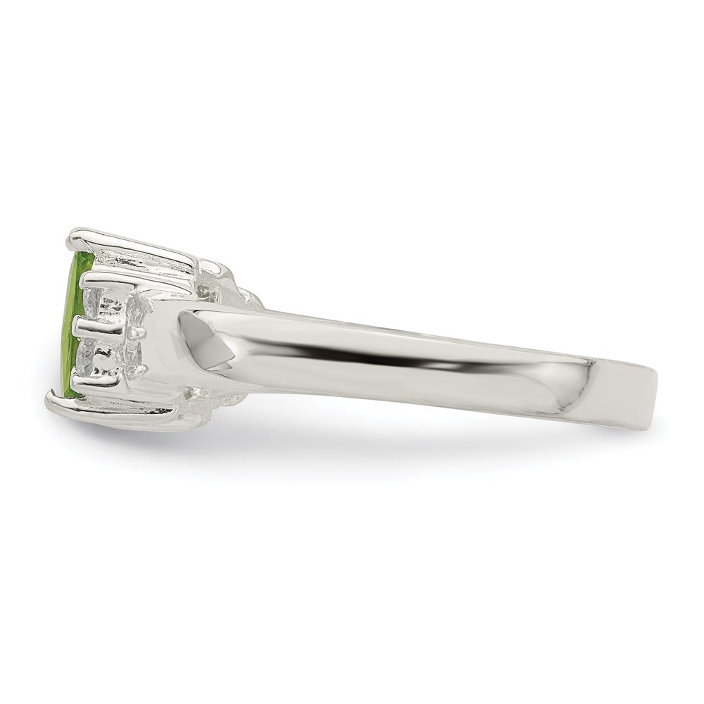 Sterlingsilber Lime Grün & Weiß Zirkonia Ring