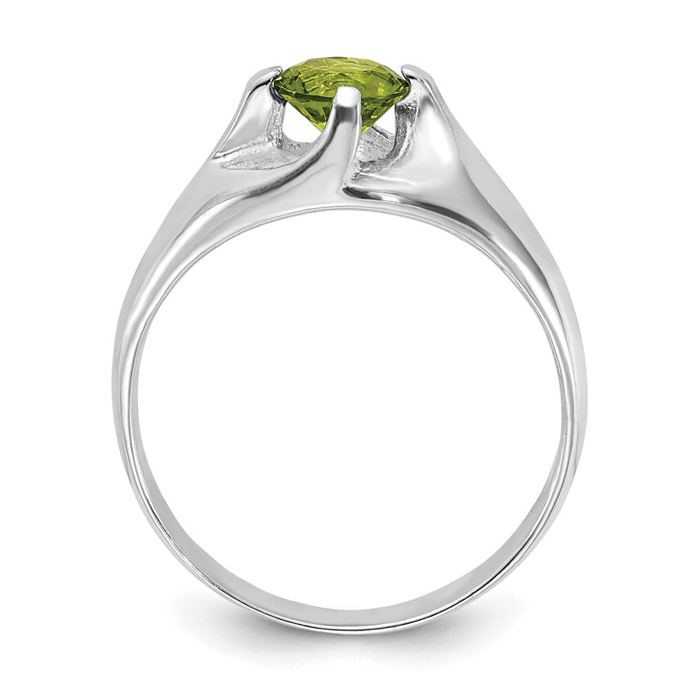Sterlingsilber Lime Grün Rund Zirkonia Ring (size 6 Nur)