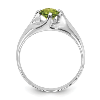 Sterlingsilber Lime Grün Rund Zirkonia Ring (size 6 Nur)