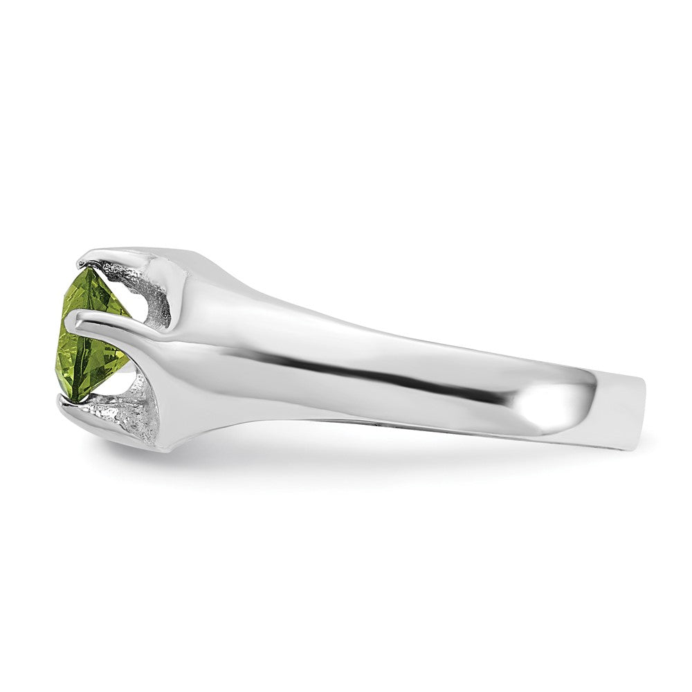 Sterlingsilber Lime Grün Rund Zirkonia Ring (size 6 Nur)