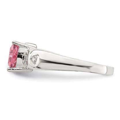 Sterlingsilber Rosa Trillant Zirkonia Ring (size 6 Nur)