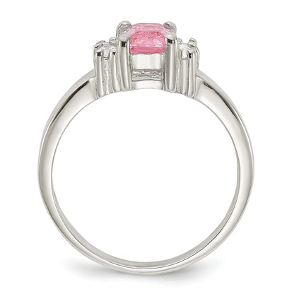 Sterlingsilber Rosa & Weiß Zirkonia Ring