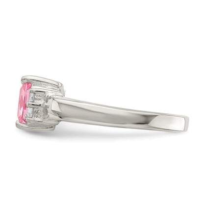 Sterlingsilber Rosa & Weiß Zirkonia Ring
