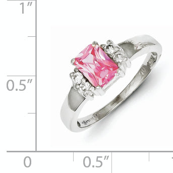 Sterlingsilber Rosa & Weiß Zirkonia Ring