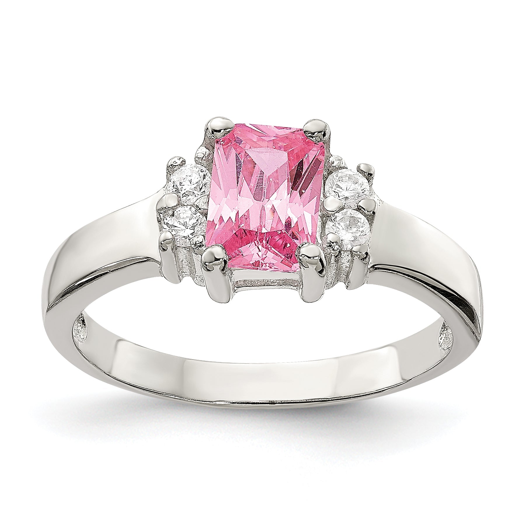 Sterlingsilber Rosa & Weiß Zirkonia Ring