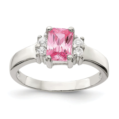 Sterlingsilber Rosa & Weiß Zirkonia Ring