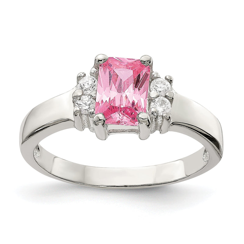 Sterlingsilber Rosa & Weiß Zirkonia Ring