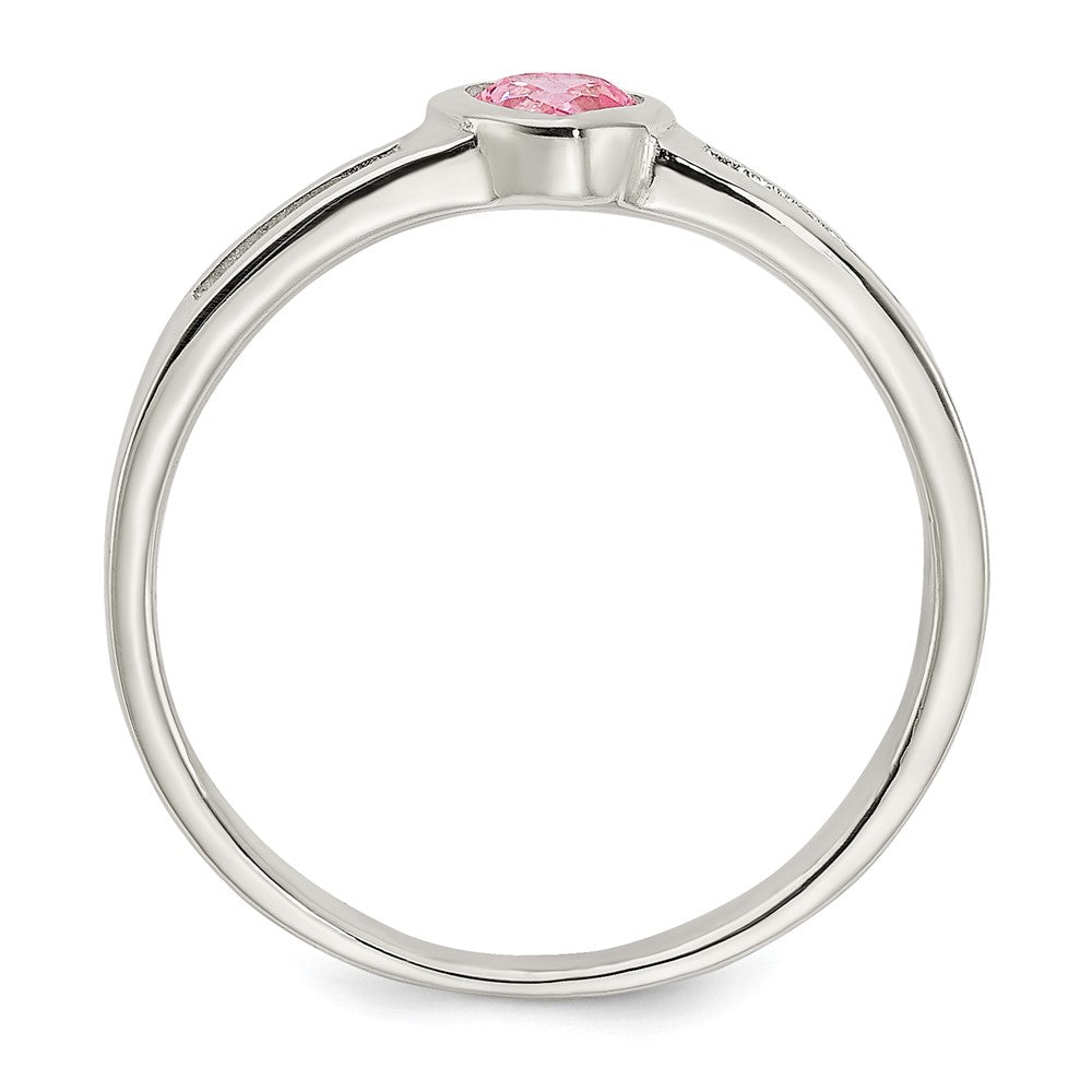 Sterlingsilber Rosa Zirkonia Herz Ring