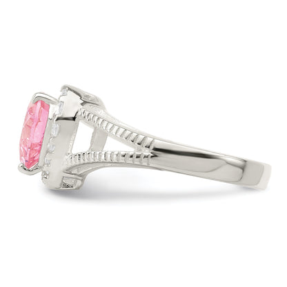 Sterlingsilber Rosa Zirkonia Herz Ring