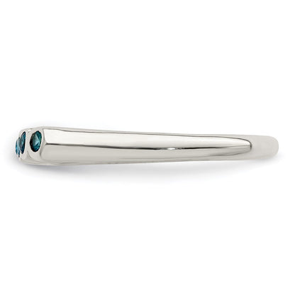 Sterlingsilber Blautopas Ring