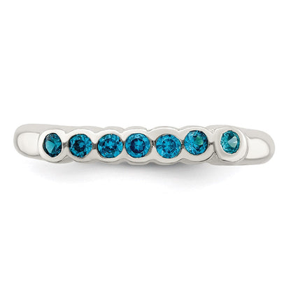 Sterlingsilber Blautopas Ring