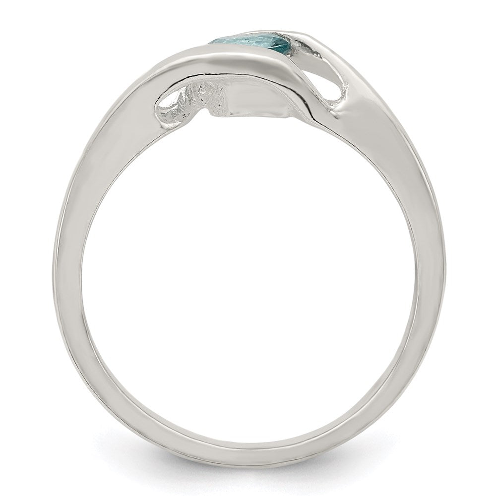 Sterlingsilber Blau Glas Ring