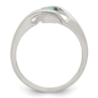 Sterlingsilber Blau Glas Ring