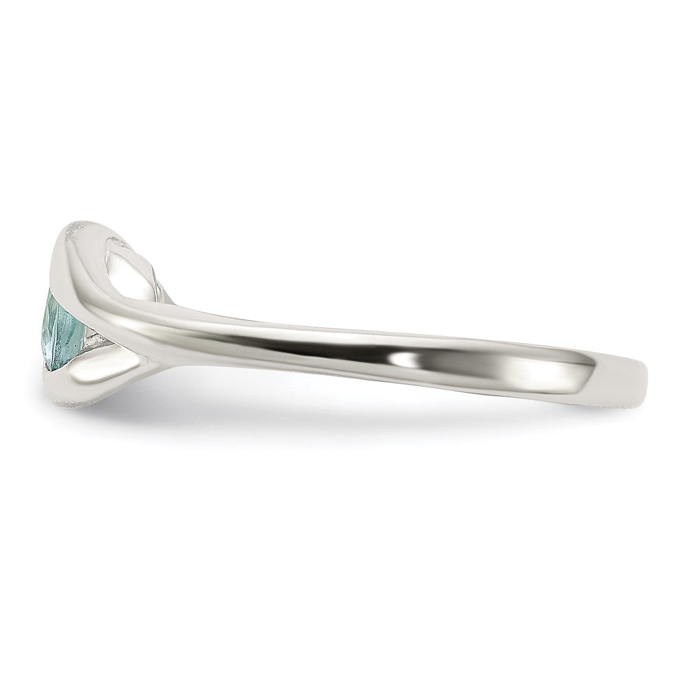 Sterlingsilber Blau Glas Ring