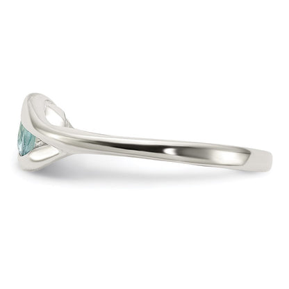 Sterlingsilber Blau Glas Ring