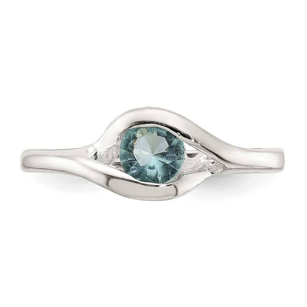 Sterlingsilber Blau Glas Ring