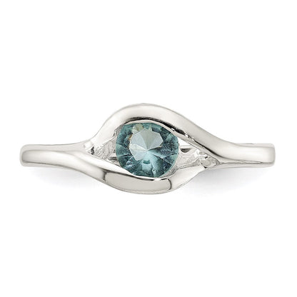 Sterlingsilber Blau Glas Ring