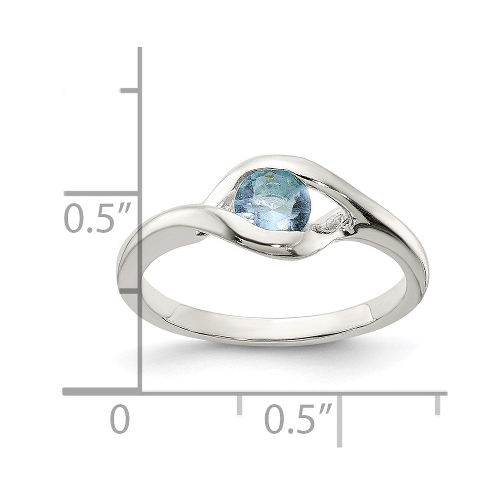 Sterlingsilber Blau Glas Ring